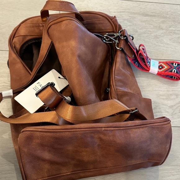 Brown Leather Backpack - Picture 3 of 6